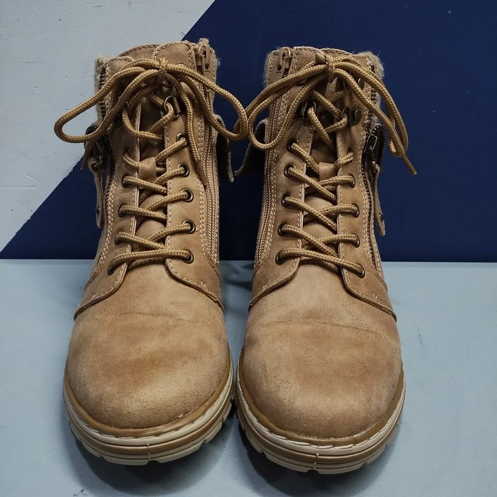 Cliffs by White Mountain Kaylee Winter Boots Womens US Size 6.5M Brown Side Zip
